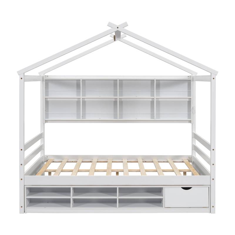 Cozy Haven Bed with Roof & Storage