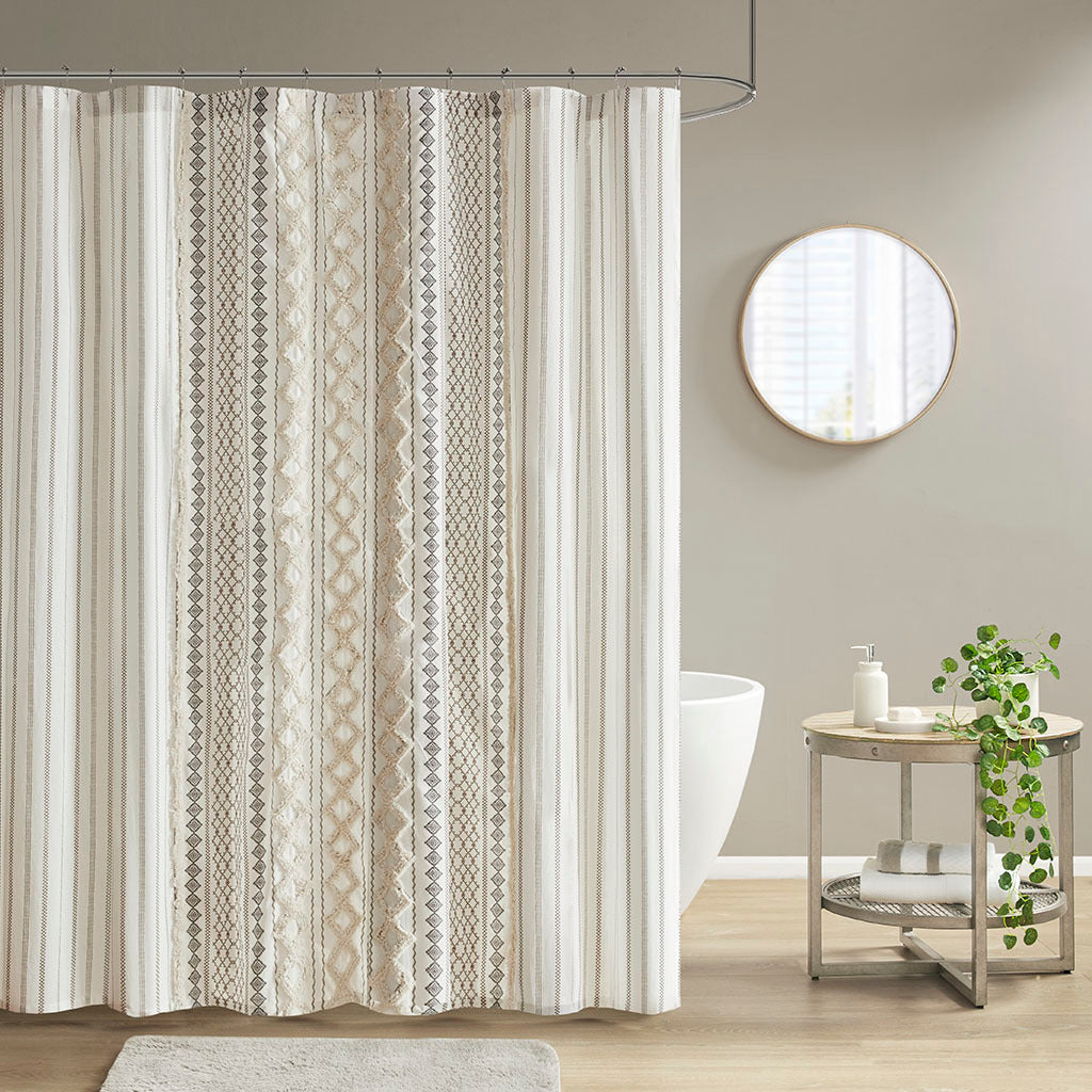 Chic Chenille Cotton Shower Curtain