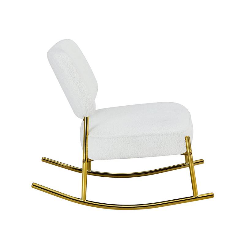 Cozy Teddy Rocker with Chic Gold Legs