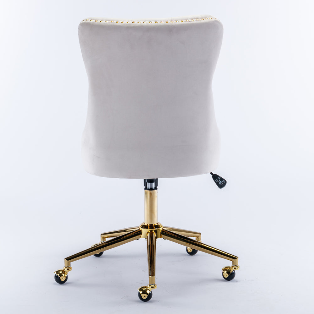 Golden Velvet Glam Office Chair