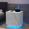 Shining White Nightstands with Drawers