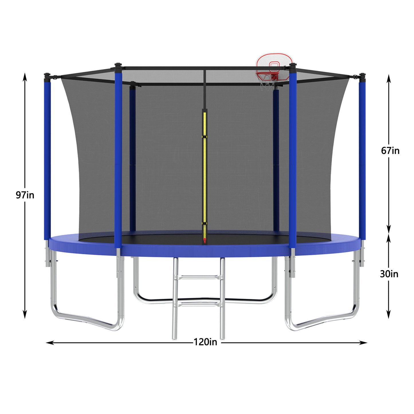 Jump & Play Trampoline with Basketball Hoop & Ladder