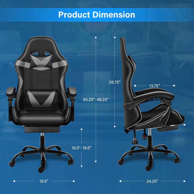 YSSOA Ergonomic Racing Gaming Chair with Footrest