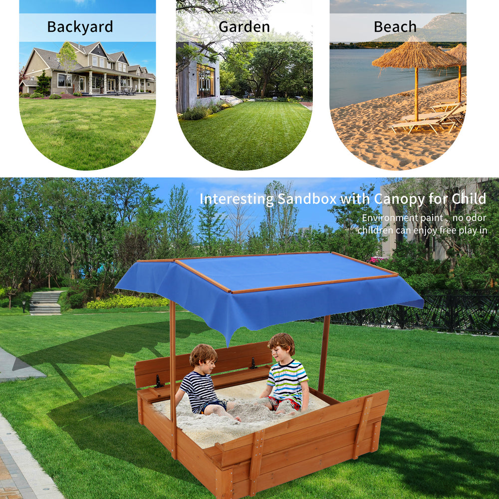 Adventure Sand Box with Cover and Benches