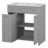 Sleek Grey Bathroom Vanity with Spacious Storage & Elegant Sink