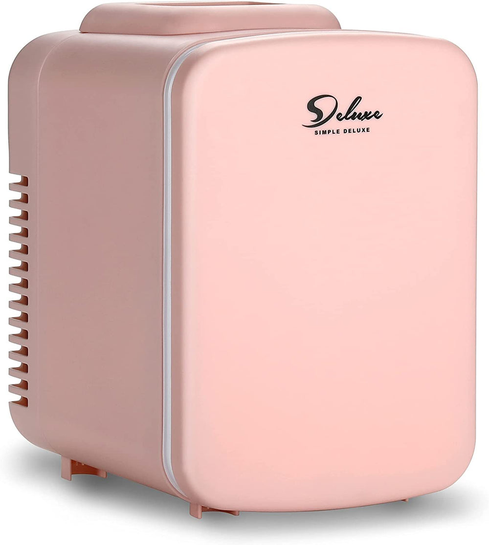 Pink Portable Mini Fridge: Cooler & Warmer for Skincare & Snacks