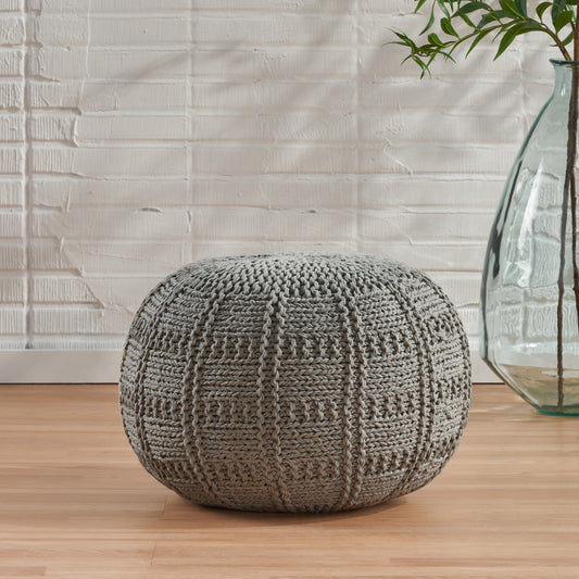 Cozy Cotton Round Pouf