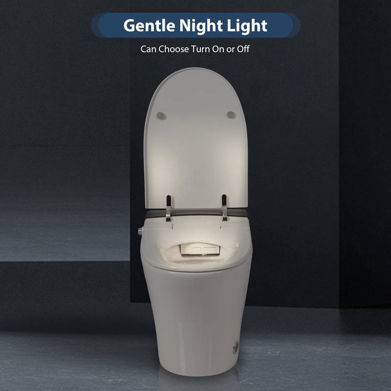 Smart Heated Toilet with Foot Flush and Night Light