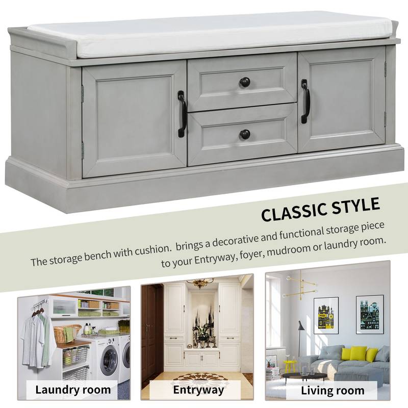 Cozy Storage Bench with Cushioned Seat