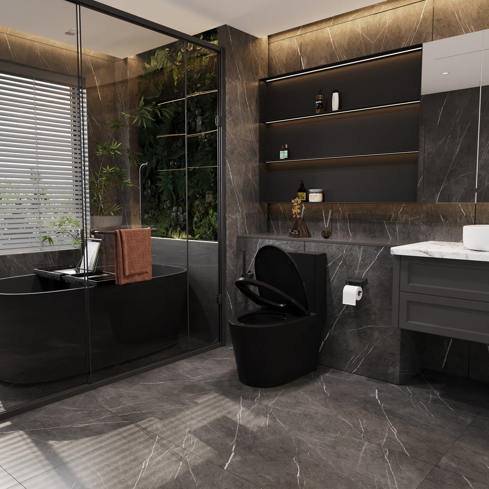 Matte Black Dual-Flush Comfort Toilet