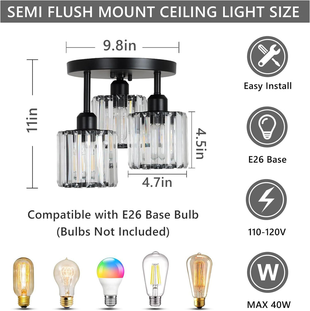 Sparkle Semi-Flush Ceiling Light