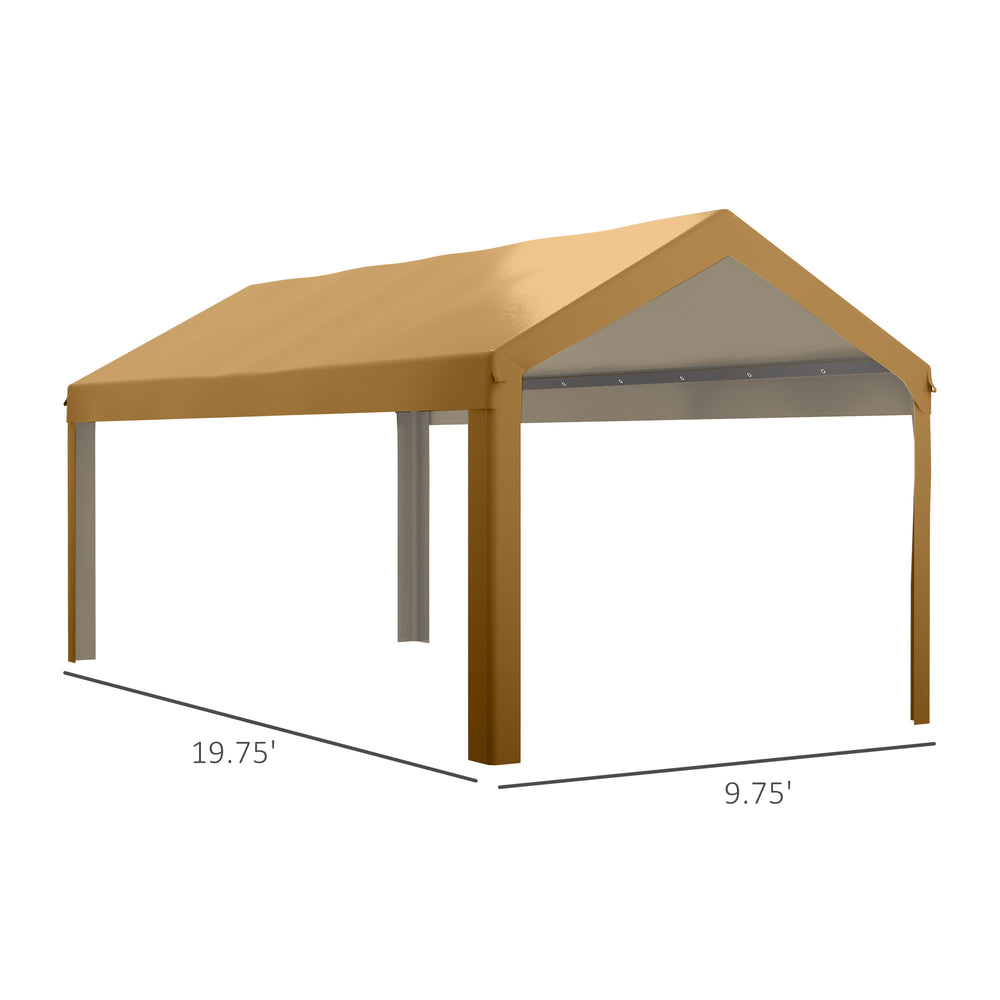 Beige Portable Carport Canopy Cover