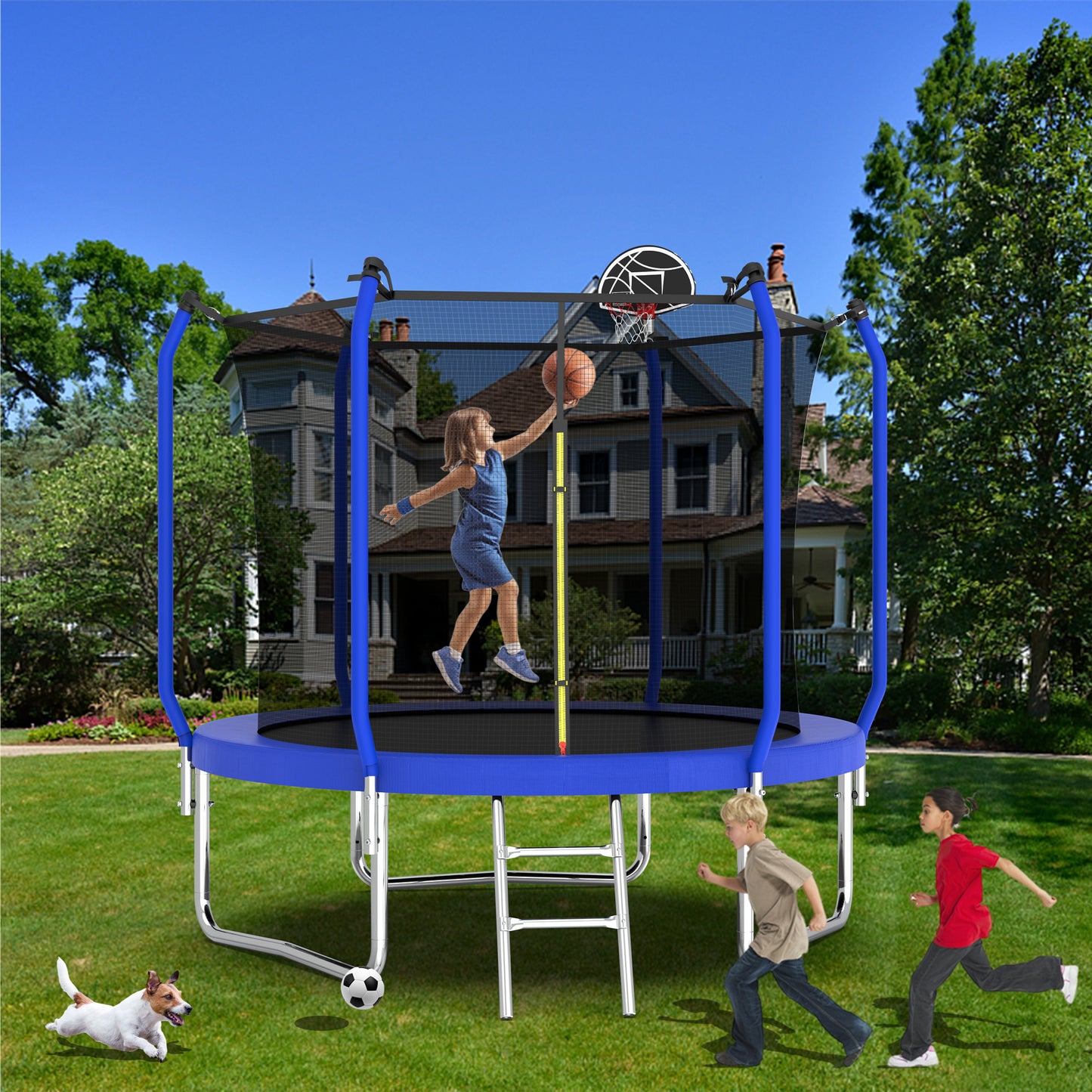 Bounce & Shoot Trampoline with Safety Net