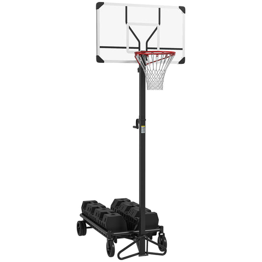 Soozier Adjustable Portable Basketball Hoop - Easy Fold & Roll for All Ages!