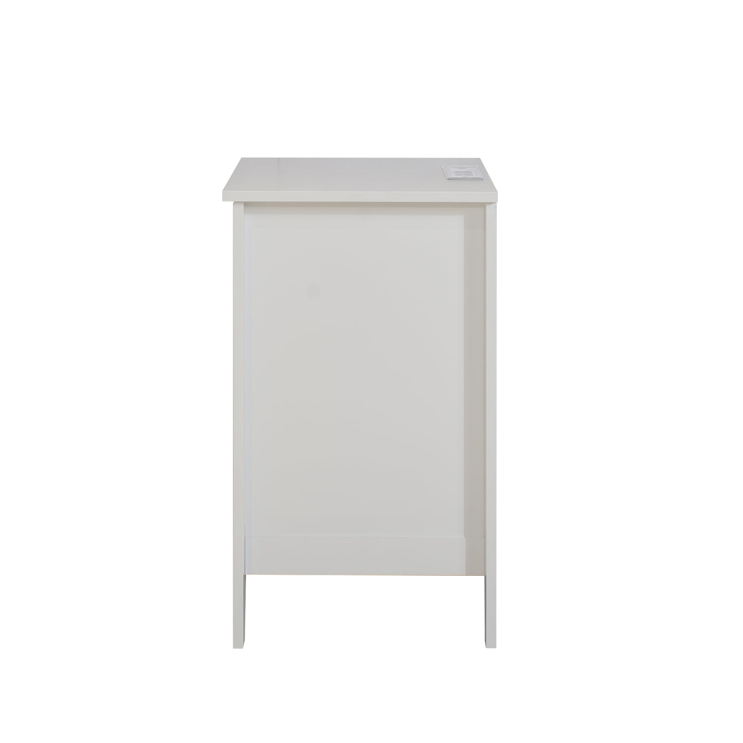 Chic White Nightstands with Charging Hub