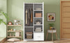 Chic White Wooden Armoire with Double Doors and Ample Storage