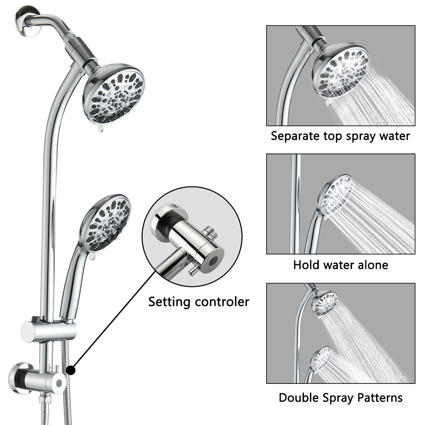 Spa-Style Dual Rain Shower Combo