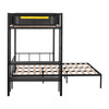 Cozy Metal Bunk Bed with Shelves & Guardrails