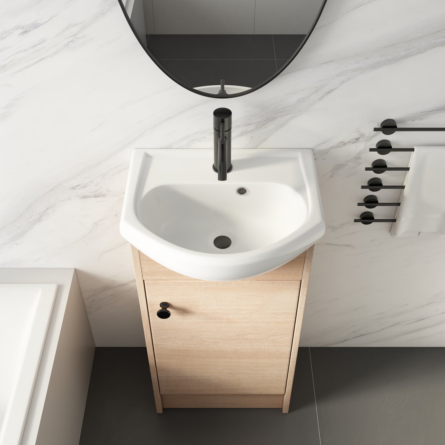 Chic Space-Saving Bathroom Vanity with Sink