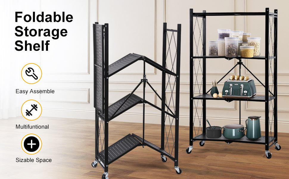 SmartFold Heavy-Duty Rolling Shelves