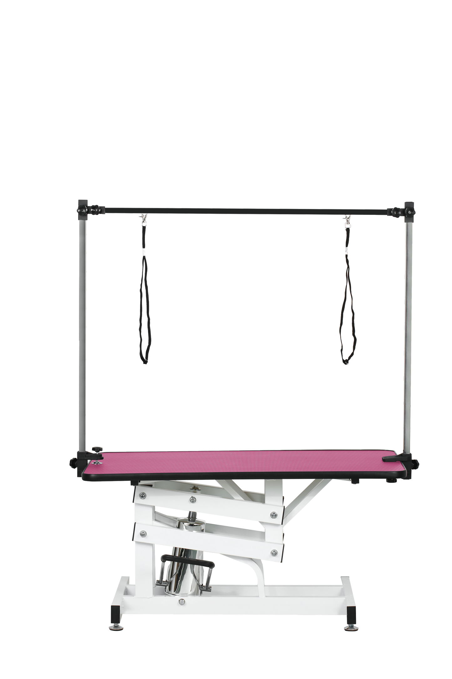 Pink Hydraulic Pet Grooming Table with H Arm