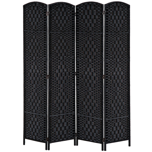 Chic Wicker Room Divider - Black Privacy Screen