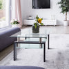 Sleek Black Glass Coffee Table for Modern Living Rooms