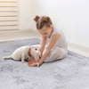 Versatile Washable Area Rug - Kid & Pet Friendly, Non-Slip Comfort - Gray & Gold