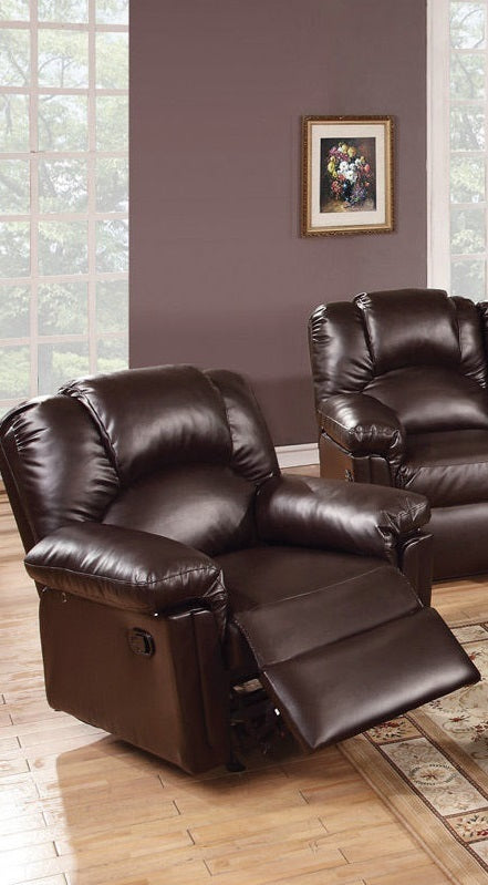 Cozy Glider Recliner in Brown Leather