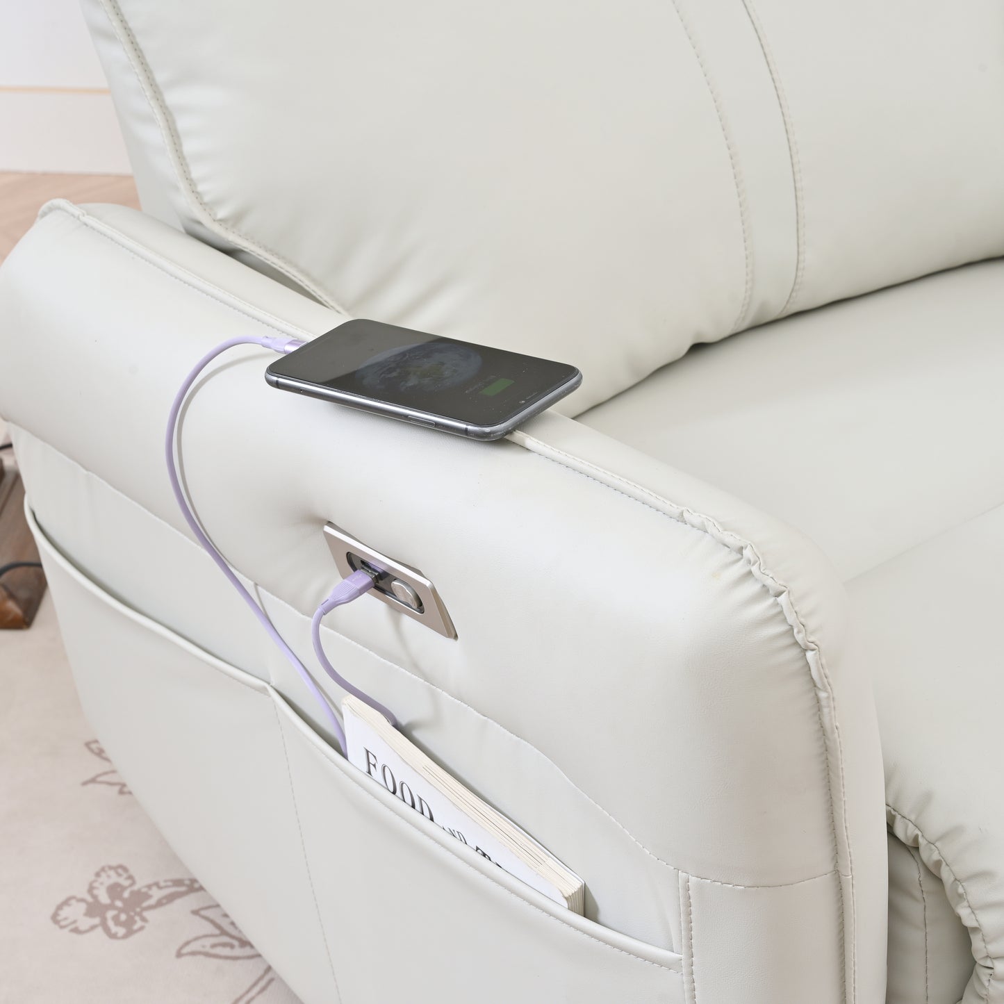 Cozy Power Swivel Rocker Recliner with USB Ports