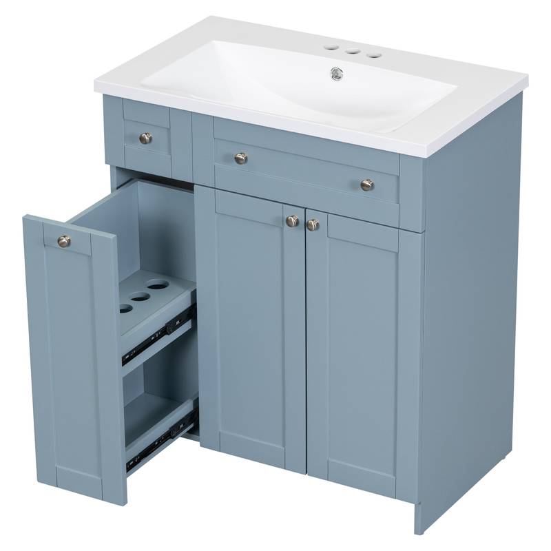 Chic Blue Bathroom Vanity with Effortless Sink