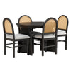 Vintage Vibes Dining Set: Extendable Table & Cozy Upholstered Chairs