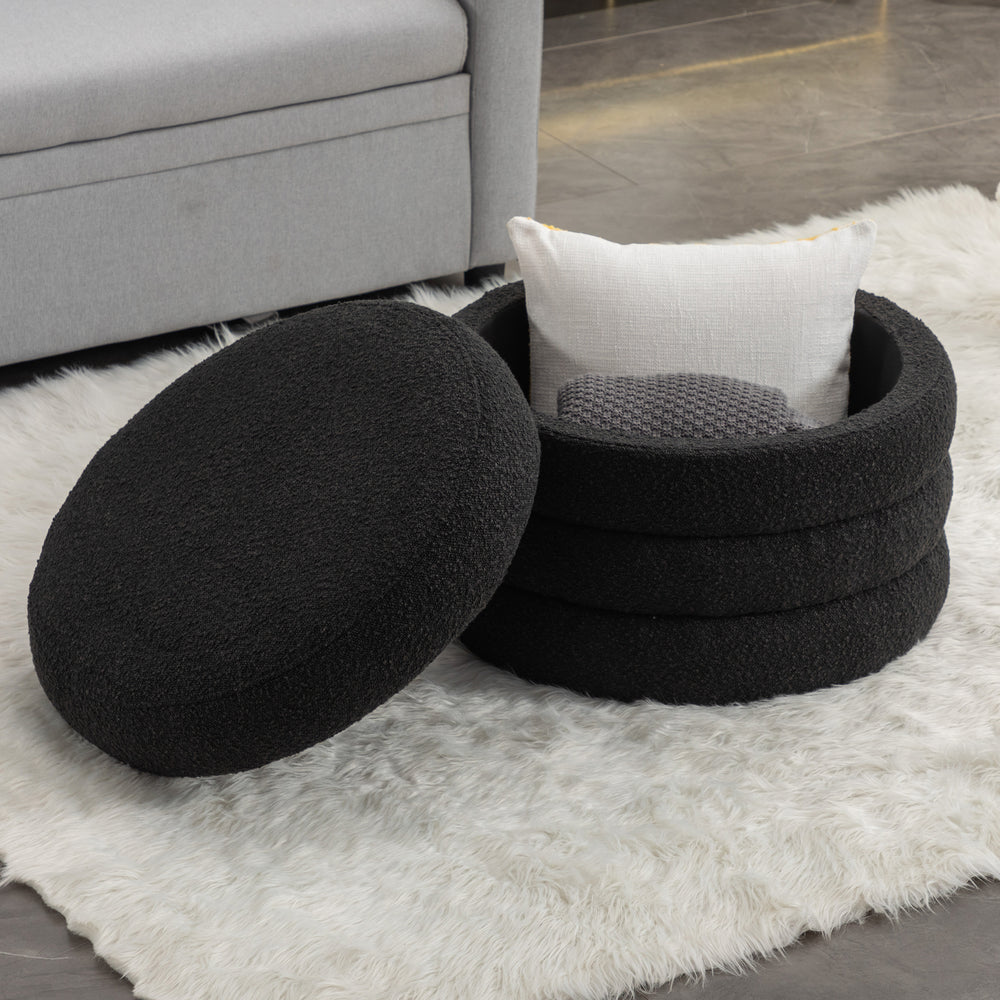 Stylish Black Storage Ottoman