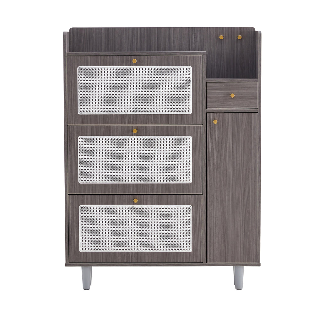 Chic Rattan Shoe & Storage Cabinet