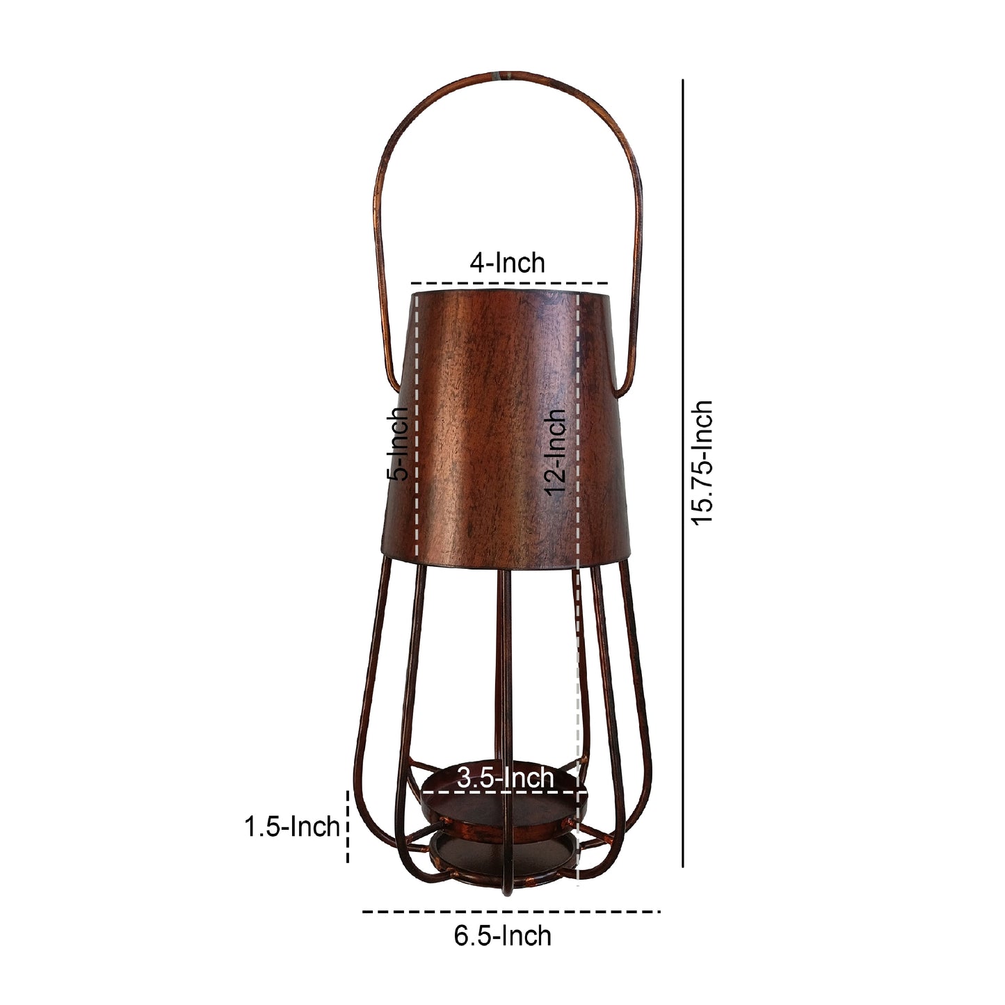 Chic Vintage Iron Lantern with Curved Handle