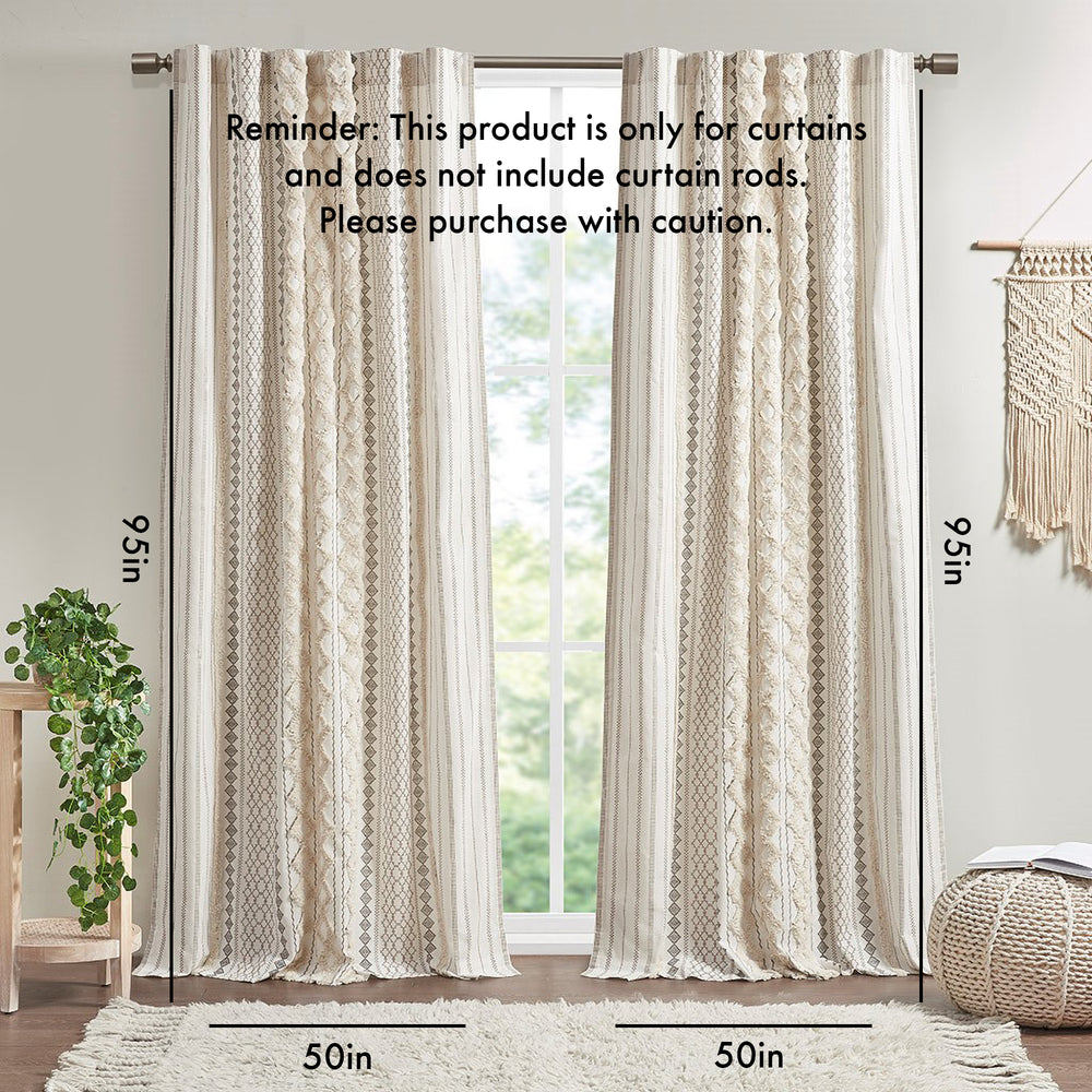 Chic Cotton Chenille Stripe Curtain Panel