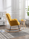 Cozy Yellow Mid-Century Rocking Chair