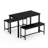 Stylish Industrial Dining Set with Benches