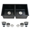 Double Bowl Undermount Kitchen Sink with Strainer