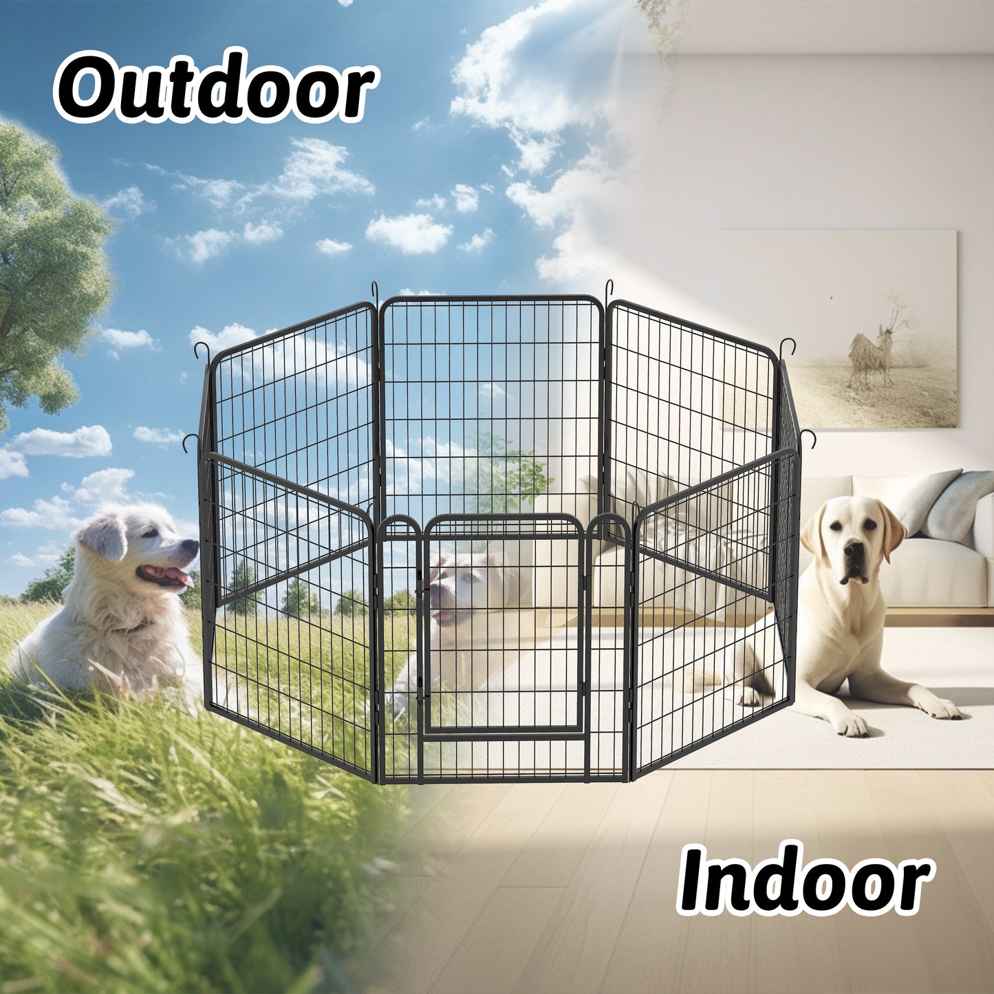 Ultimate Pet Playpen with Door - Sturdy Indoor/Outdoor Dog Fence