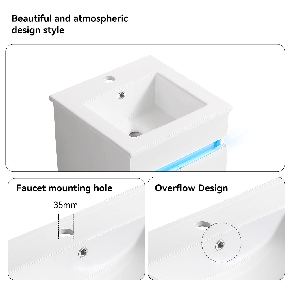 Sleek Wall-Mounted Bathroom Vanity with Sensor Light