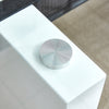 Sleek Glass & White Column Coffee Table