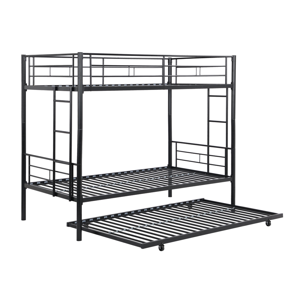 Black Metal Bunk Bed with Trundle Delight