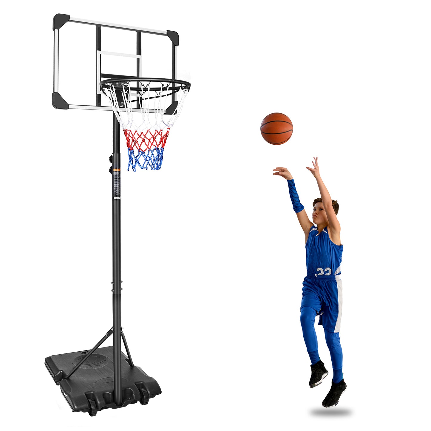 Easy-Adjust Portable Basketball Hoop for Kids