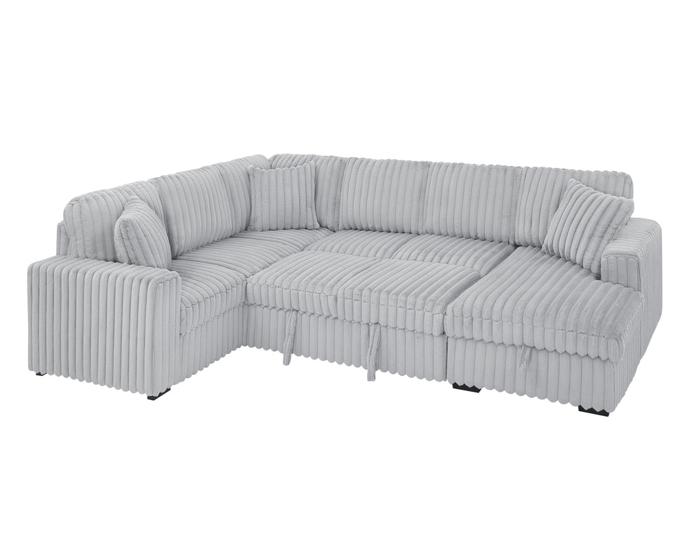 Cozy USB Sofa Bed: Plush U-Shaped Sectional with Storage and Comfort