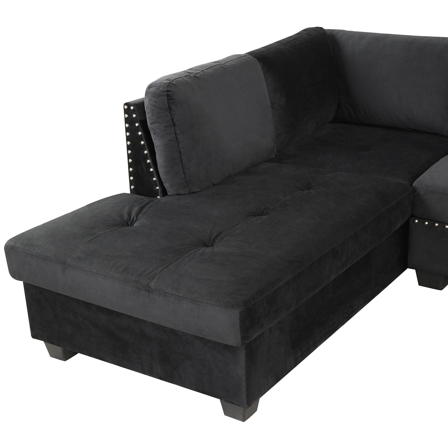 Chic Reversible Sectional Sofa with Storage Ottoman