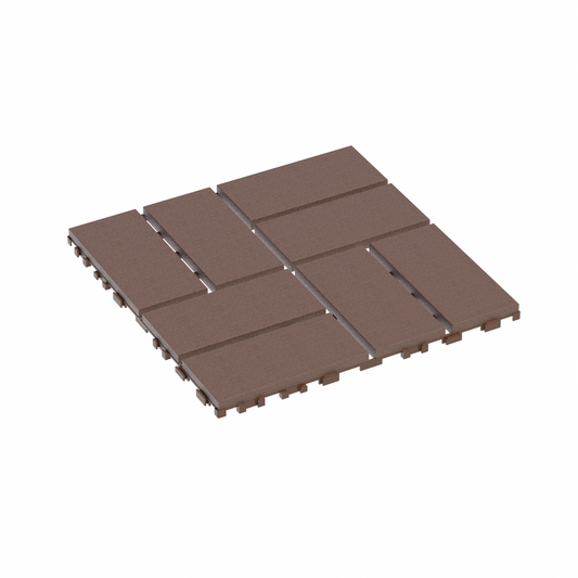 Outdoor Deck Tiles - Easy Interlocking Patio Flooring in Brown