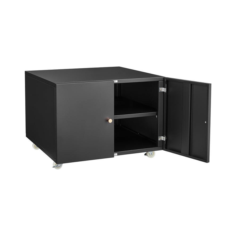 Mobile Black Copier & Printer Cabinet