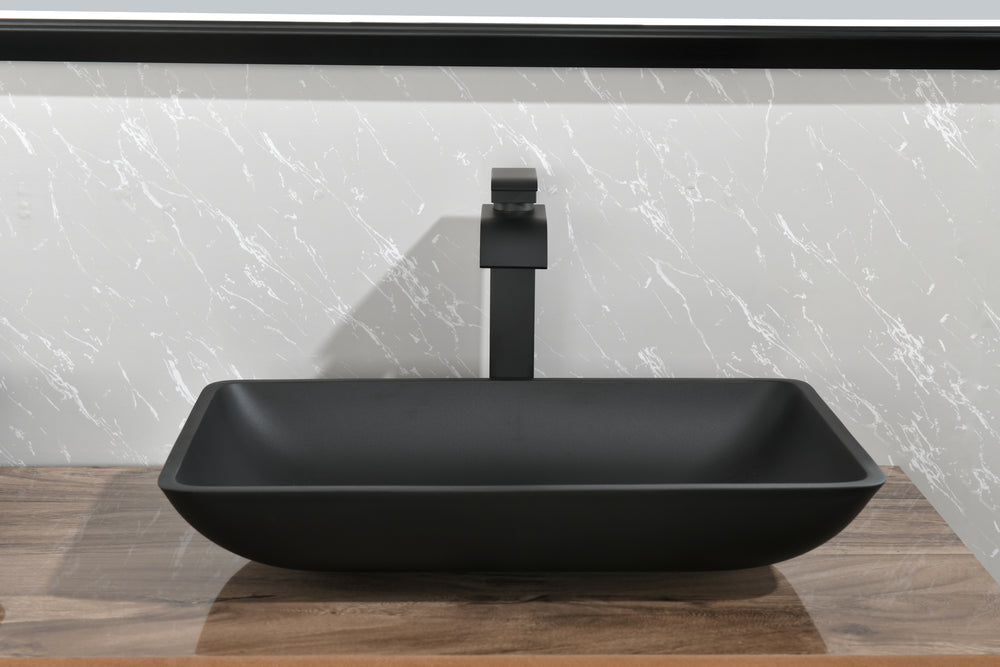 Sleek Black Vessel Sink Set