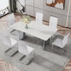 Chic White Marble Dining Table